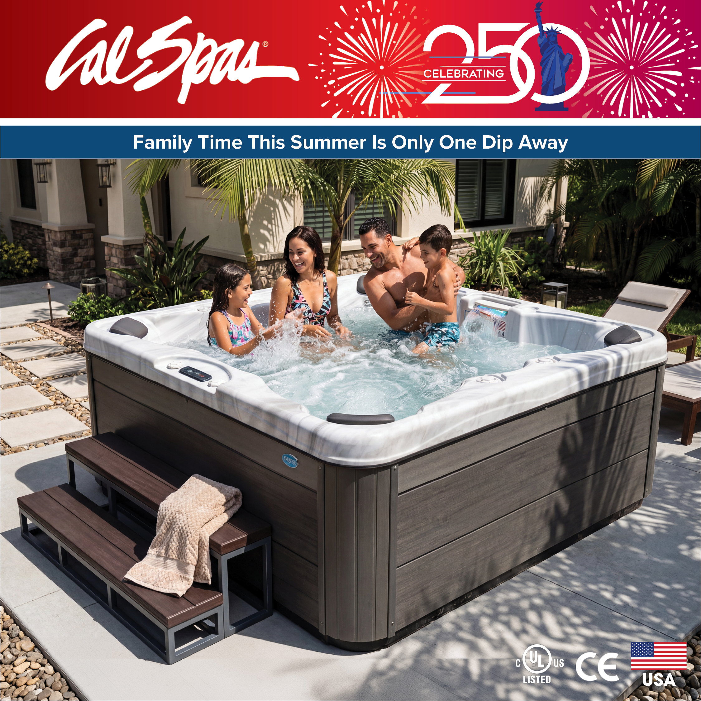 Calspas hot tub being used in a family setting - Phoenix